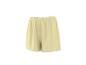 Cremefarbene Sportshorts mit weißen Details.