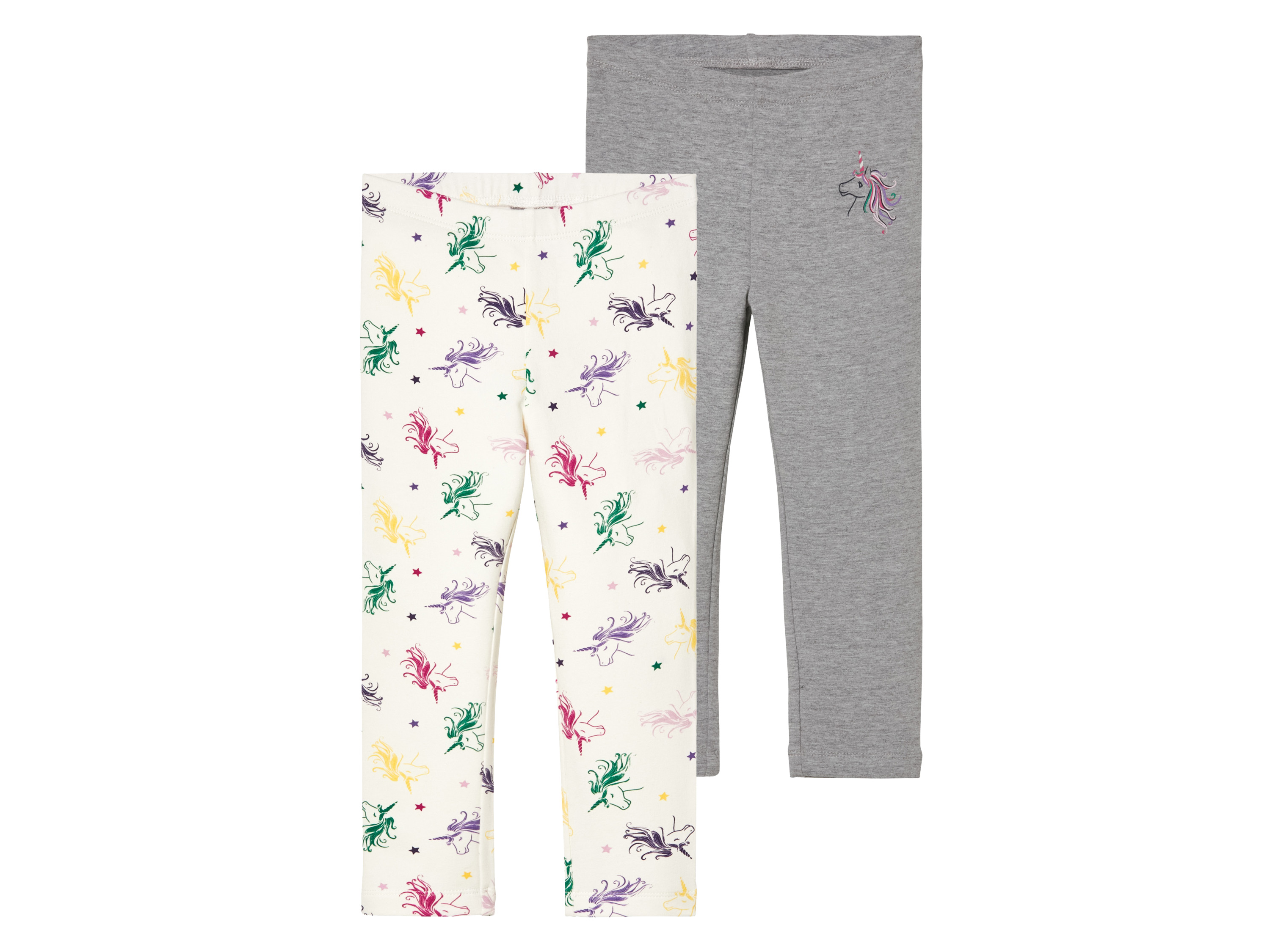 lupilu® Kleinkinder Mädchen Leggings; 2 Stück (Grau/Weiß, 98/104) | 04335814049164