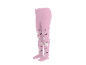 Rosa Mädchenstrumpfhose mit Geister- und Fledermausmustern.
