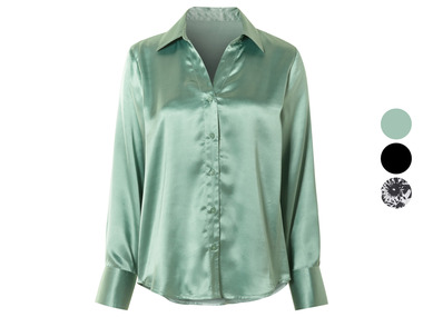 esmara® Damen Satin-Bluse mit Kentkragen