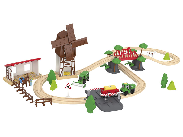 Gehe zu Vollbildansicht: Playtive Eisenbahn-Set Feuerwehr / Countryside, aus Buchenholz - Bild 1