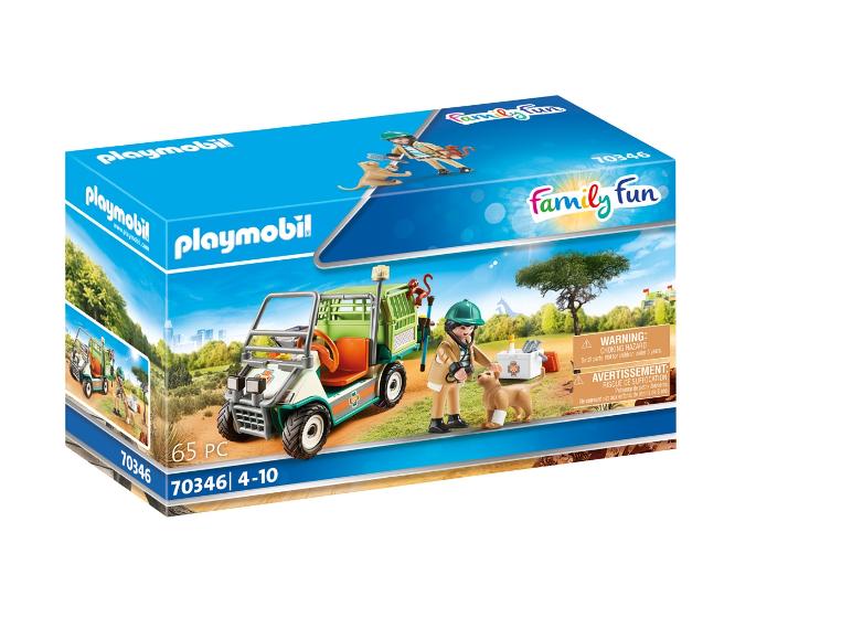 Playmobil Family Fun Set mit Tierarzt, Hund und Fahrzeug.