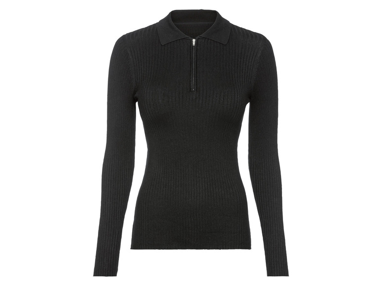 Gehe zu Vollbildansicht: esmara® Damen Rippstrick-Pullover, mit Polokragen und Reißverschluss - Bild 9