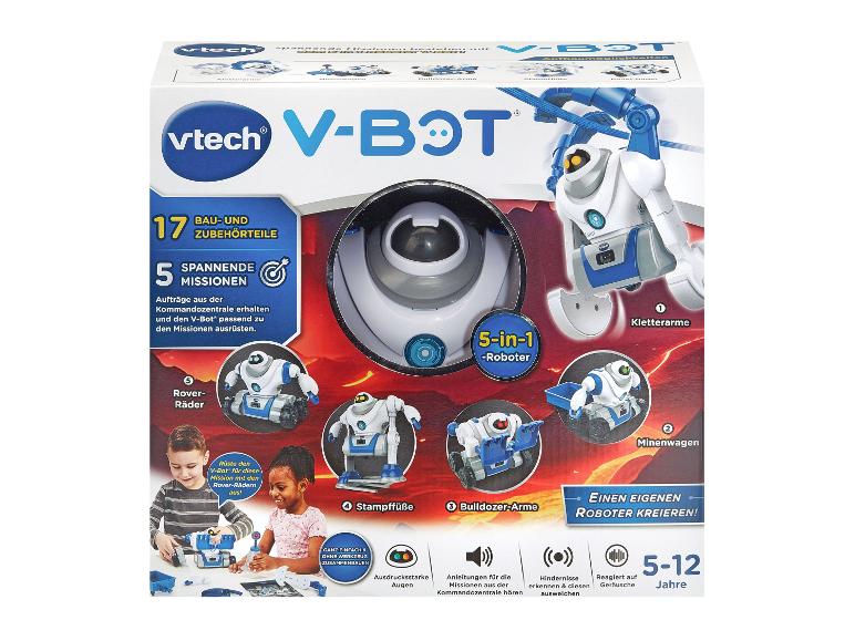 5-in-1 Roboter-Bausatz mit 17 Teilen und 5 Missionen für Kinder von 5-12 Jahren.