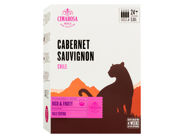 Gehe zu Vollbildansicht: CIMAROSA Cabernet Sauvignon Chile Bag-in-Box trocken, Rotwein - Bild 1