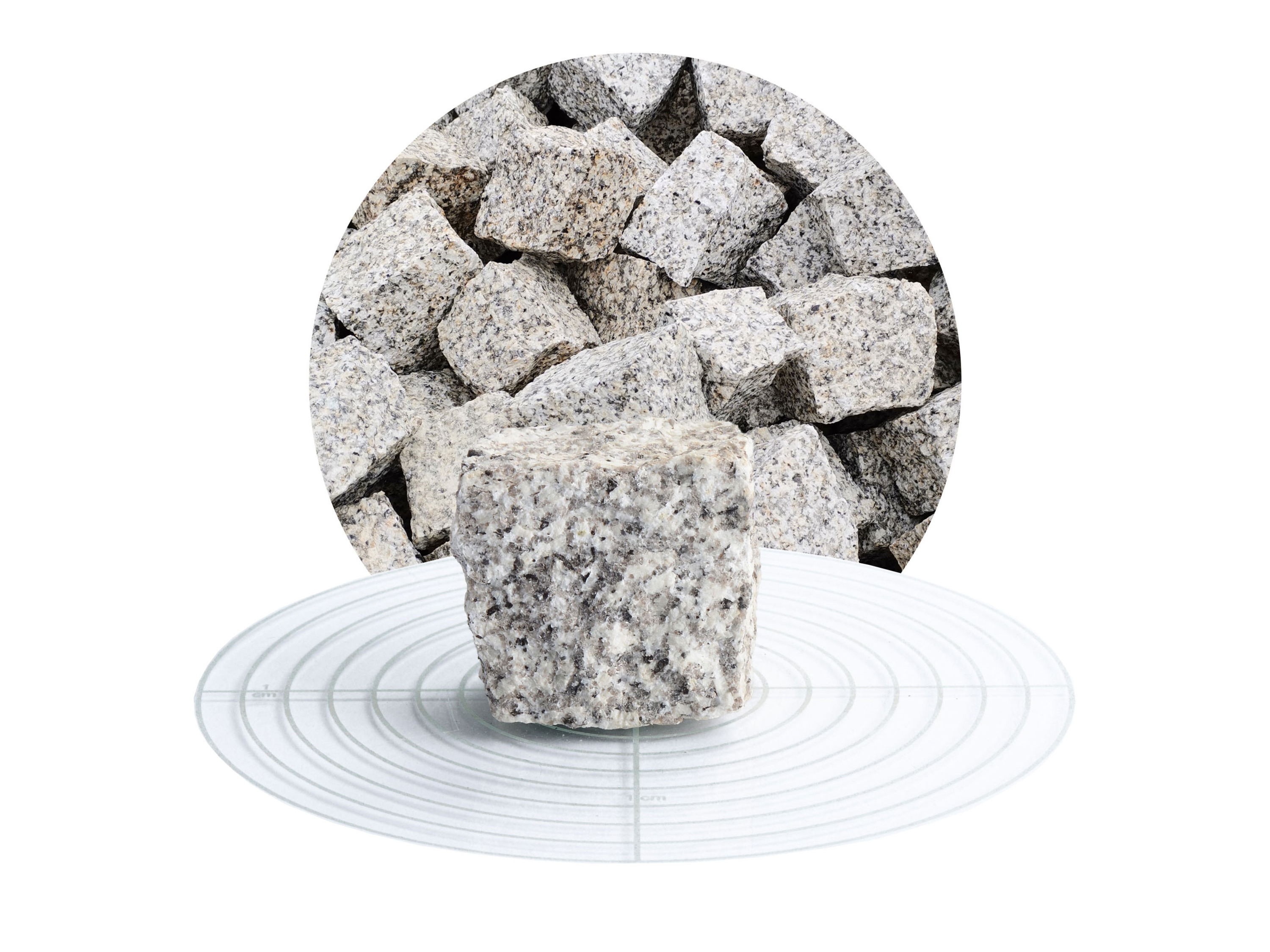SCHICKER MINERAL Granit Pflastersteine (5x5x5 cm, 25 kg, Hellgrau)