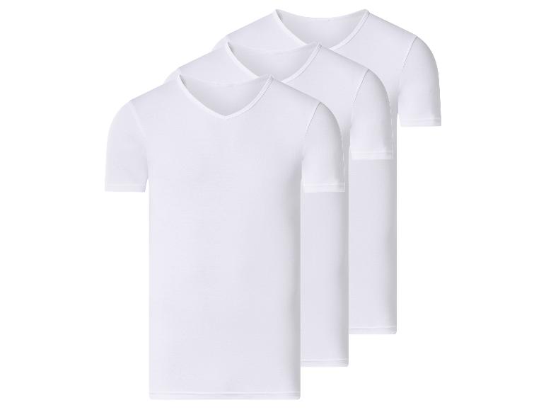 Dreierpack weiße Herren-T-Shirts mit V-Ausschnitt