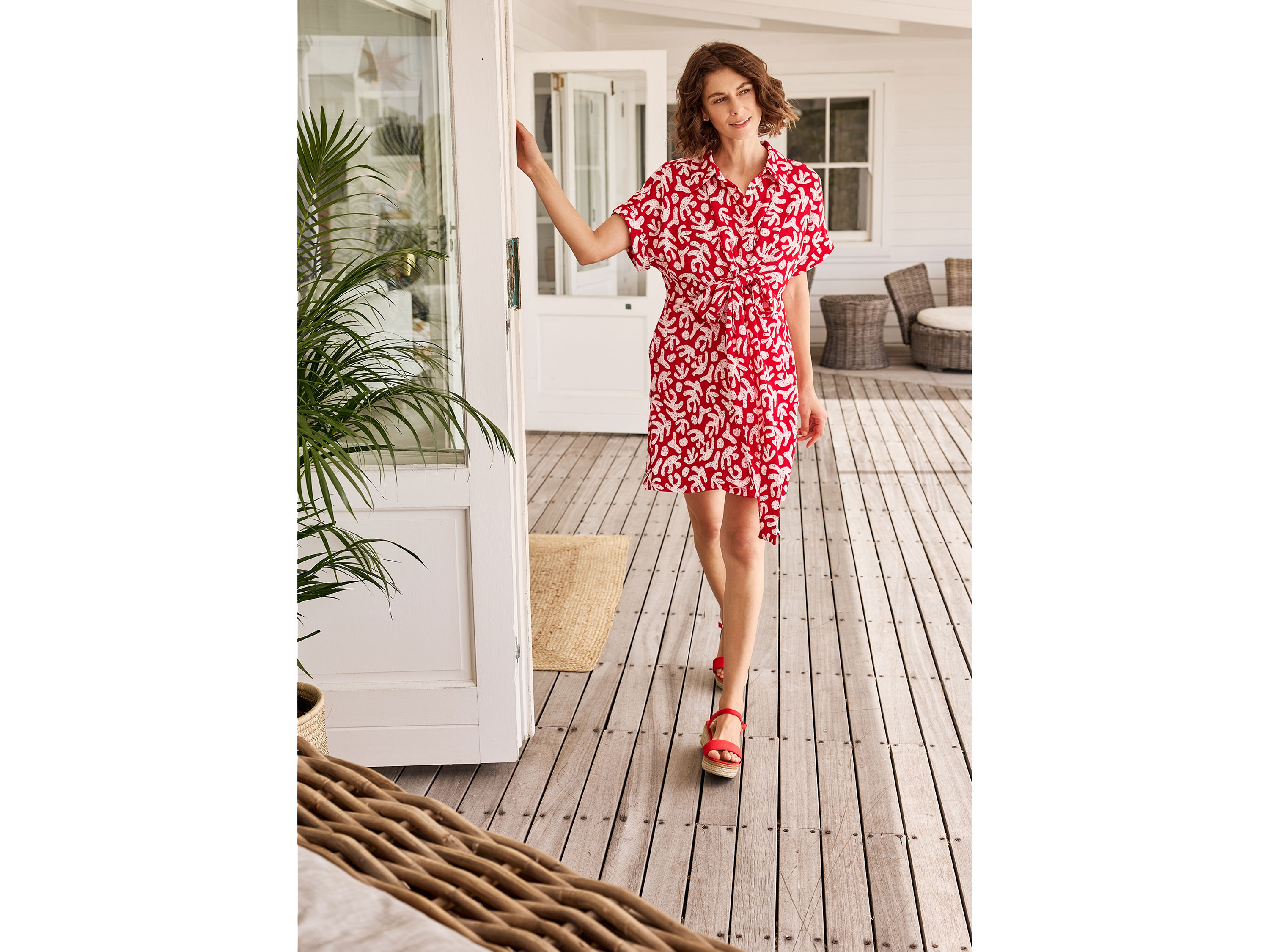 Thumbnail - esmara® Damen Kleid kurz (Rot, M (40/42))