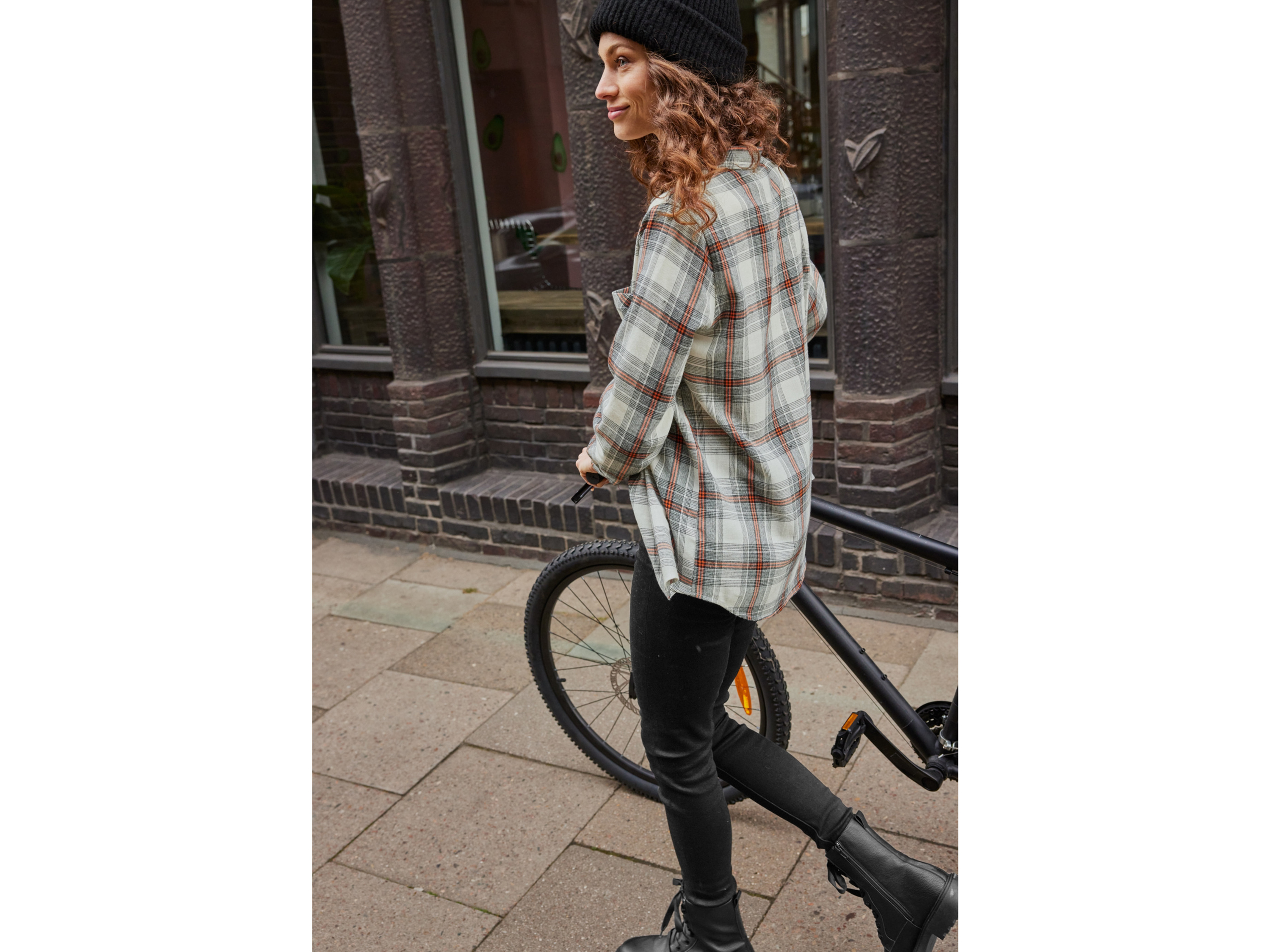 Thumbnail - esmara® Damen Bluse Flanell (orange/beige, M(40/42))