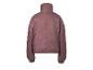 Rosa-braune Pufferjacke mit hohem Kragen, Rückansicht