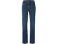 Dunkelblaue Damenjeans mit Kontrastnähten und Vordertaschen.
