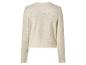 Cremefarbener Pullover mit Rundhalsausschnitt und langen Ärmeln, Rückansicht.