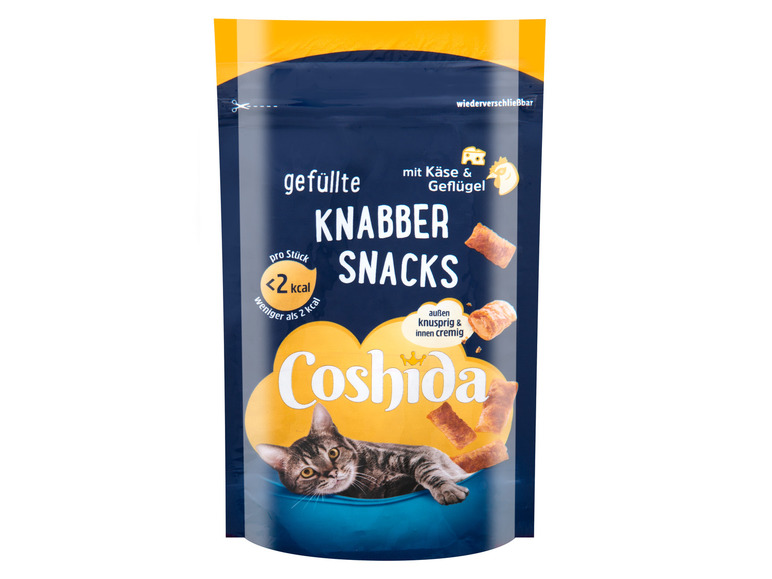 Gehe zu Vollbildansicht: COSHIDA Creamy & Crunch Knabbersnacks Geflügel & Käse, 4 x 70 g - Bild 2