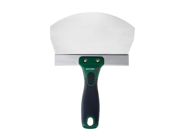 PARKSIDE Trockenbauspachtel mit breiter Metallklinge und grün-schwarzem Griff