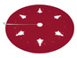 Ein roter Christbaumrock mit weißen Christbaummotiven