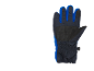 Blauer und schwarzer Skihandschuh mit texturierter Handfläche.