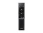 Schwarze Soundbar-Fernbedienung mit Lautstärke- und Soundmodus-Tasten.