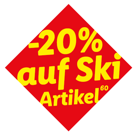 Rotes Siegel: -20% auf Ski Artikel