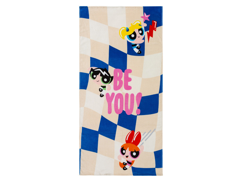 Ein Handtuch mit den Powerpuff Girls und dem Text 'Be You'.