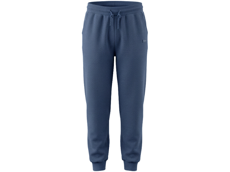 Herren-Jogginghose in Blau mit Kordelzug und Rippbündchen.