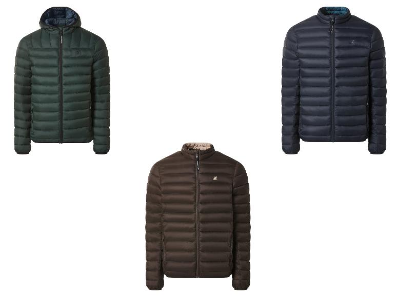 Drei Grand Polo Steppjacken in Dunkelgrün, Marineblau und Braun.