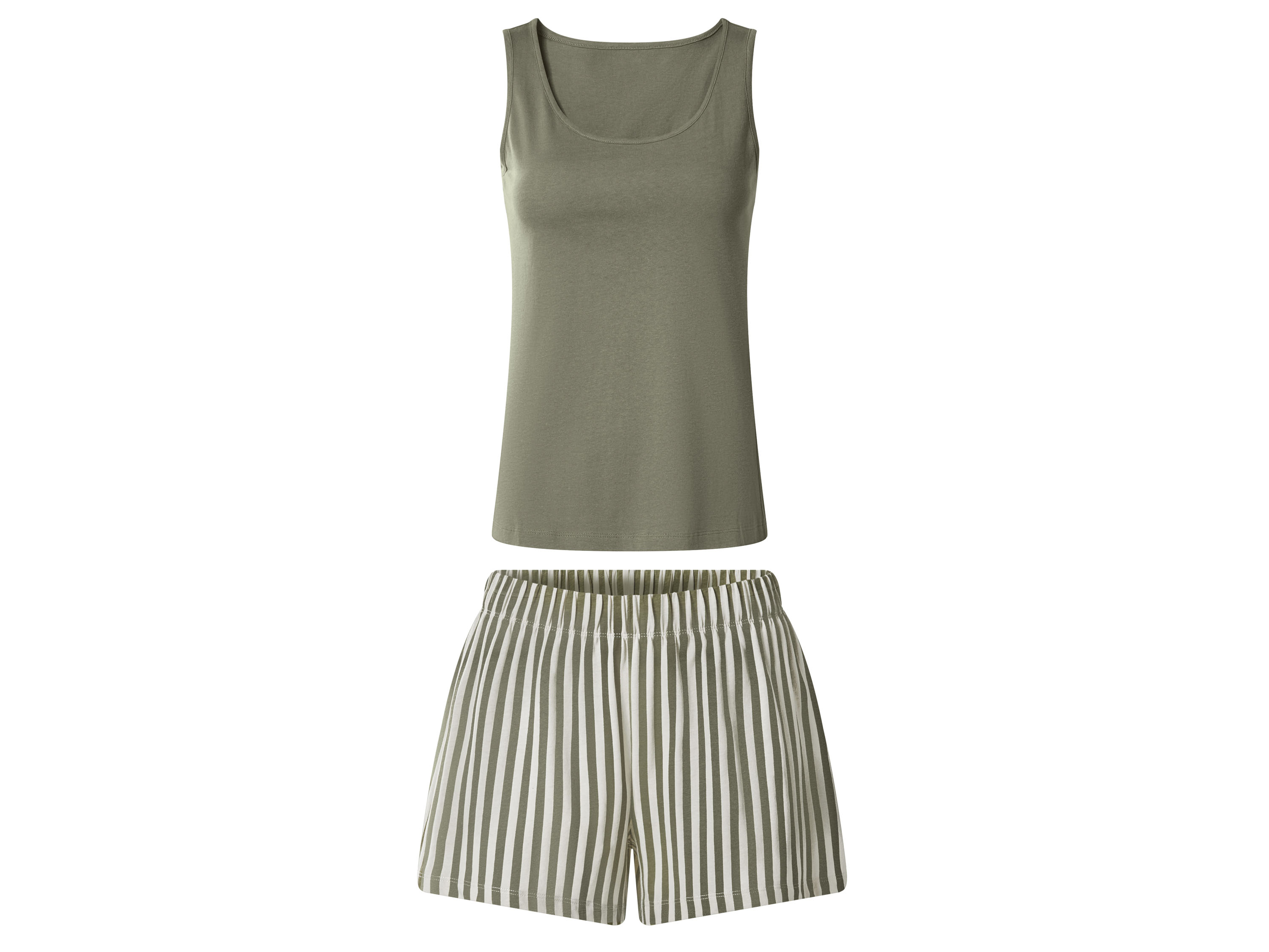 ESMARA® Damen Shorty Pyjama (Grün, XS(32/34))