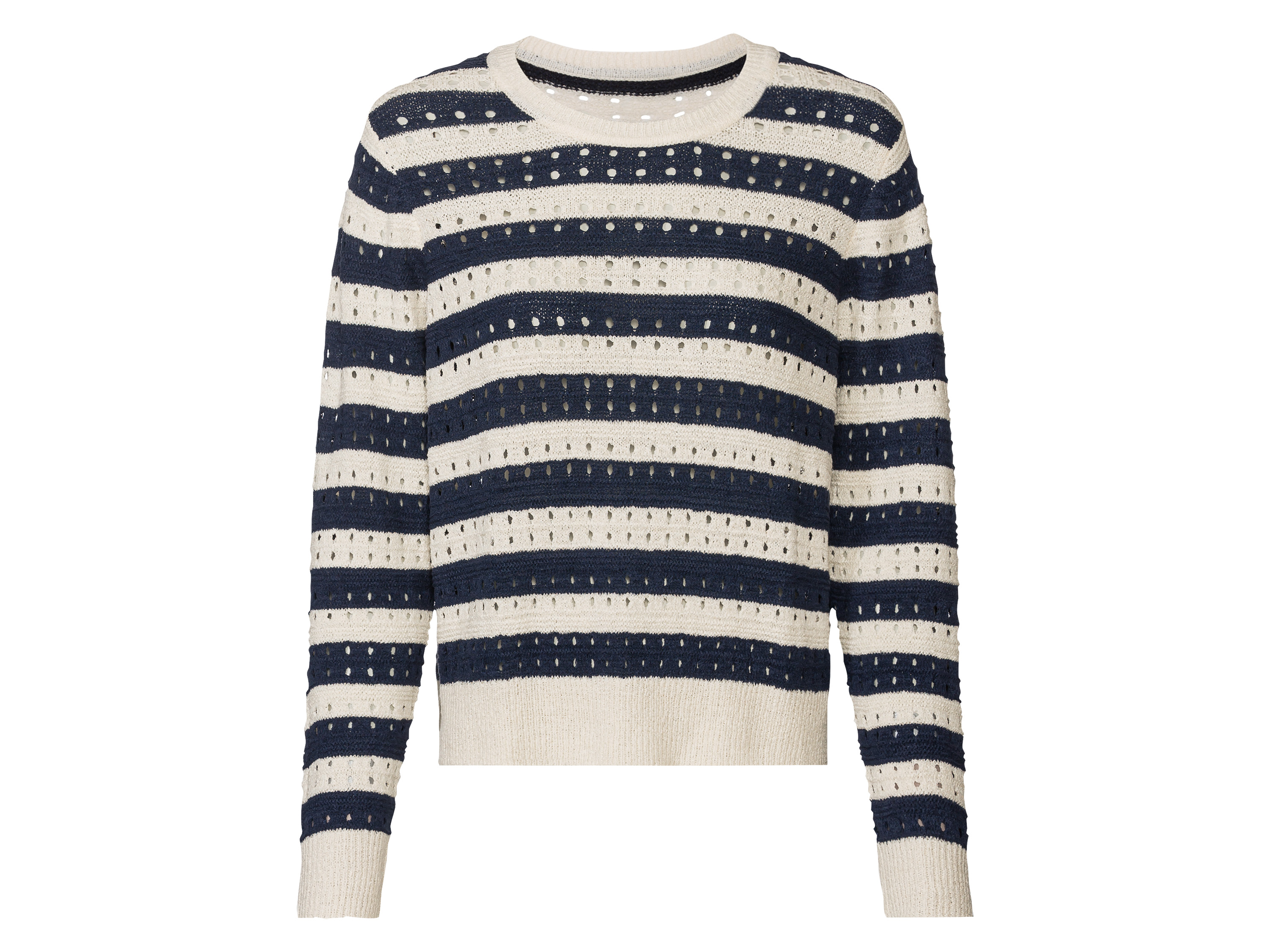 esmara® Damen Pullover (navy gestreift, XL(48/50)) | 04334036018354
