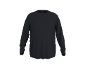 Schwarzes Herren-Langarmshirt mit Rundhalsausschnitt.