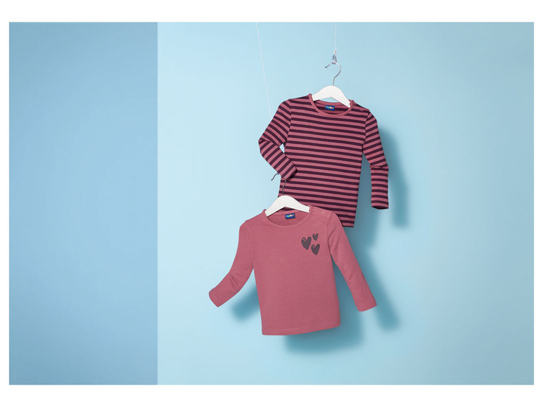 Gehe zu Vollbildansicht: lupilu Kleinkinder Mädchen Langarmshirt, 2 Stück, mit hohem Baumwollanteil - Bild 28