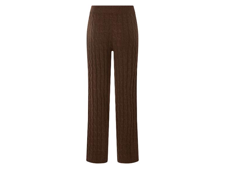 Braune Strickhose mit weitem Bein und strukturierter Musterung