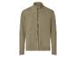 Herren-Strickjacke in Khaki mit durchgehendem Reißverschluss und Stehkragen