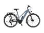 Graues Trekking-E-Bike mit Gepäckträger und Schutzblechen