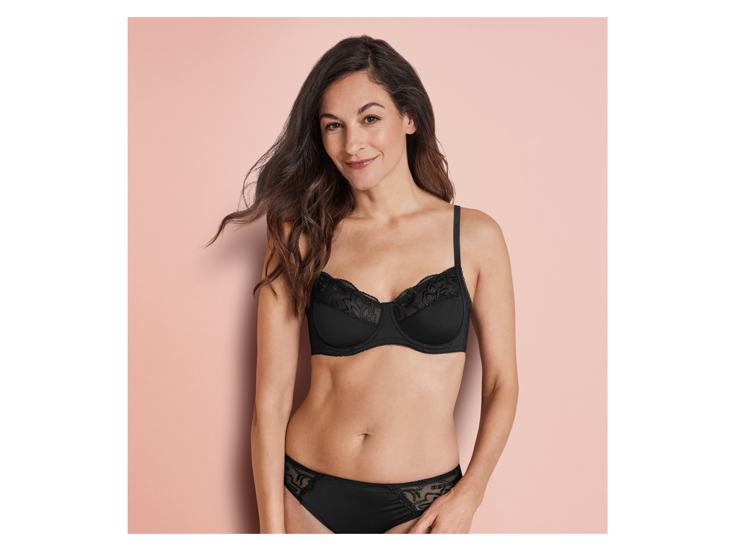 ESMARA® Damen Bügel BH mit Stickerei (Schwarz, 85C) – Bild 2 von 2