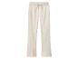 Beige Damen-Jogginghose mit geradem Bein und Kordelzug in der Taille.