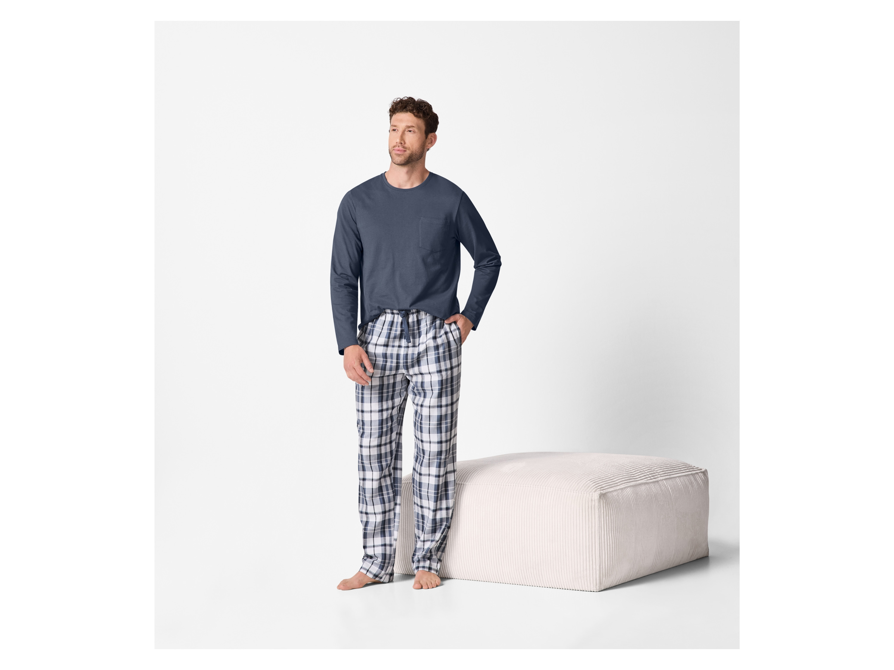 Thumbnail - esmara Men Herren Pyjama (Blau/Weiß, M (48/50))