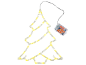 Leuchtende Weihnachtsbaum-Dekoration mit LED-Lichtern und Batteriefach.