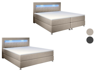 Juskys Boxspringbett »Vancouver« mit LED-Beleuchtung