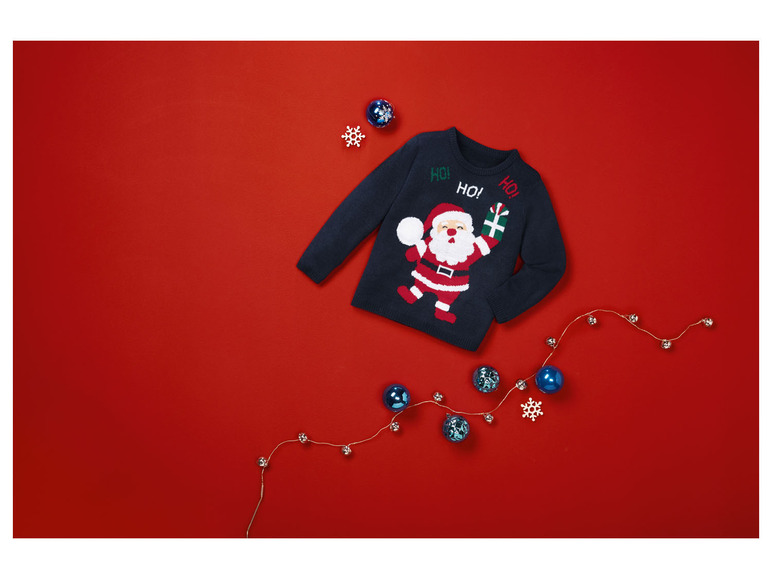 Gehe zu Vollbildansicht: lupilu Kleinkinder Jungen Pullover mit coolem Weihnachtsmotiv - Bild 6