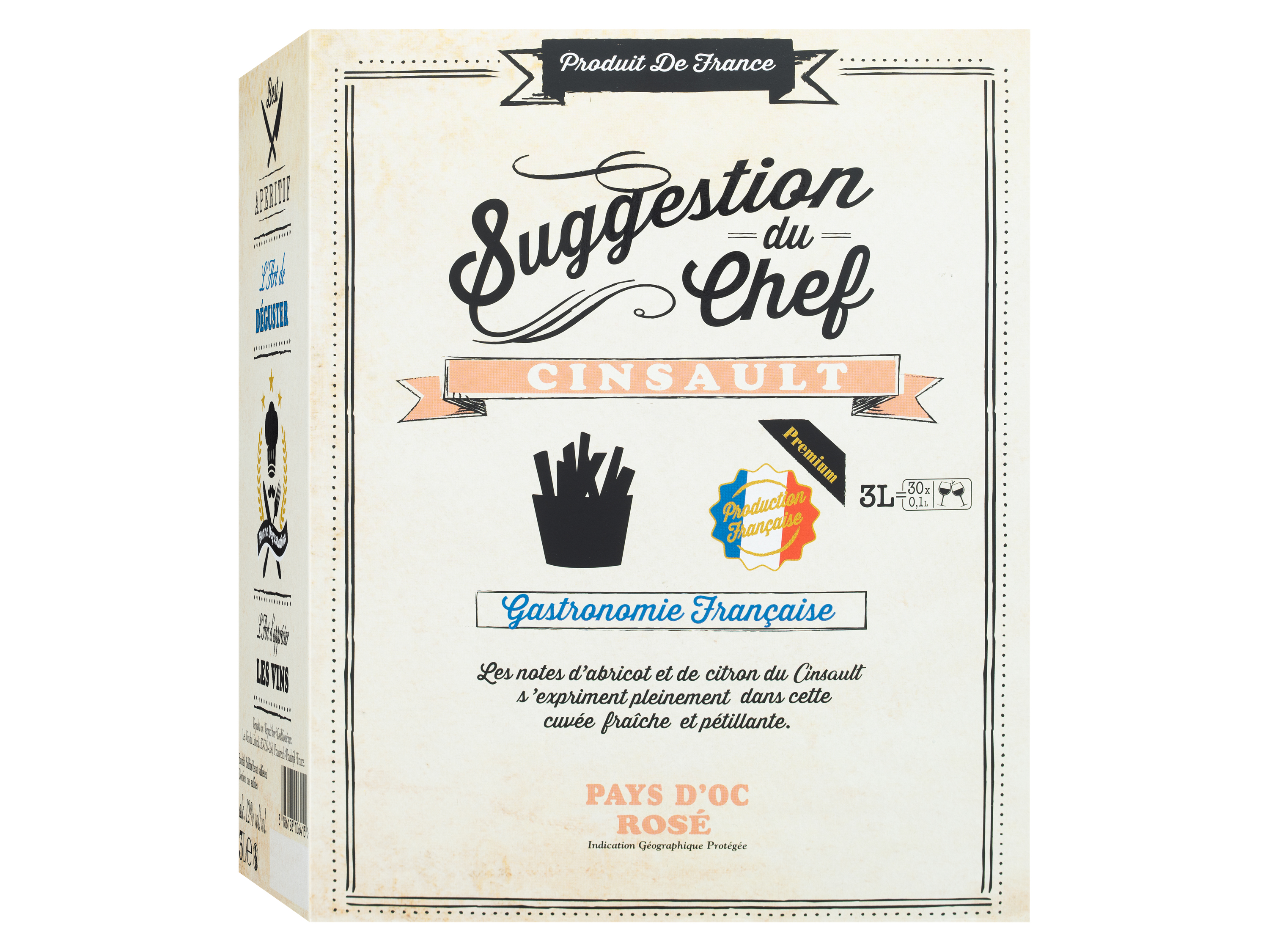 Suggestion du Chef Cinsault Pays d%27Oc IGP 3,0-l-Bag-in-Box, Roséwein 2021 Wein & Spirituosen Lidl DE