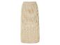 Beige langer Strickrock mit Lochmuster.