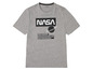 Ein graues T-Shirt mit NASA-Logo und Planet.
