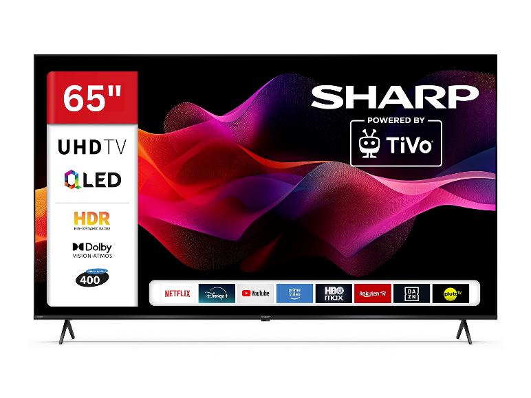 65-Zoll UHD QLED Fernseher mit HDR, Dolby Vision Atmos und integrierten Apps