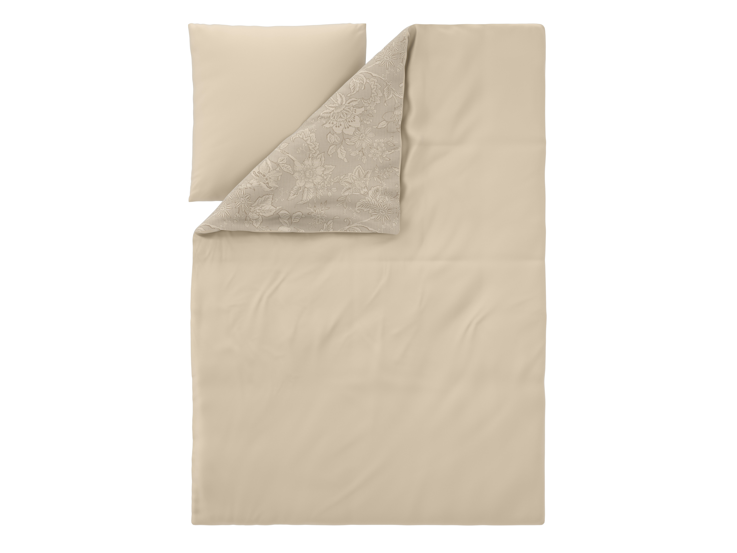 Thumbnail - LIVARNO® Satin-Wendebettwäsche, 155 x 220 cm (Beige)