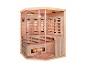 HOME DELUXE Infrarotsauna aus hellem Holz mit Glastür und Innenbeleuchtung