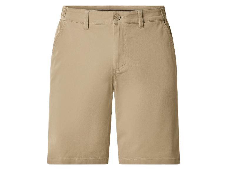 Khaki-Shorts für Herren mit elastischem Bund und Taschen.