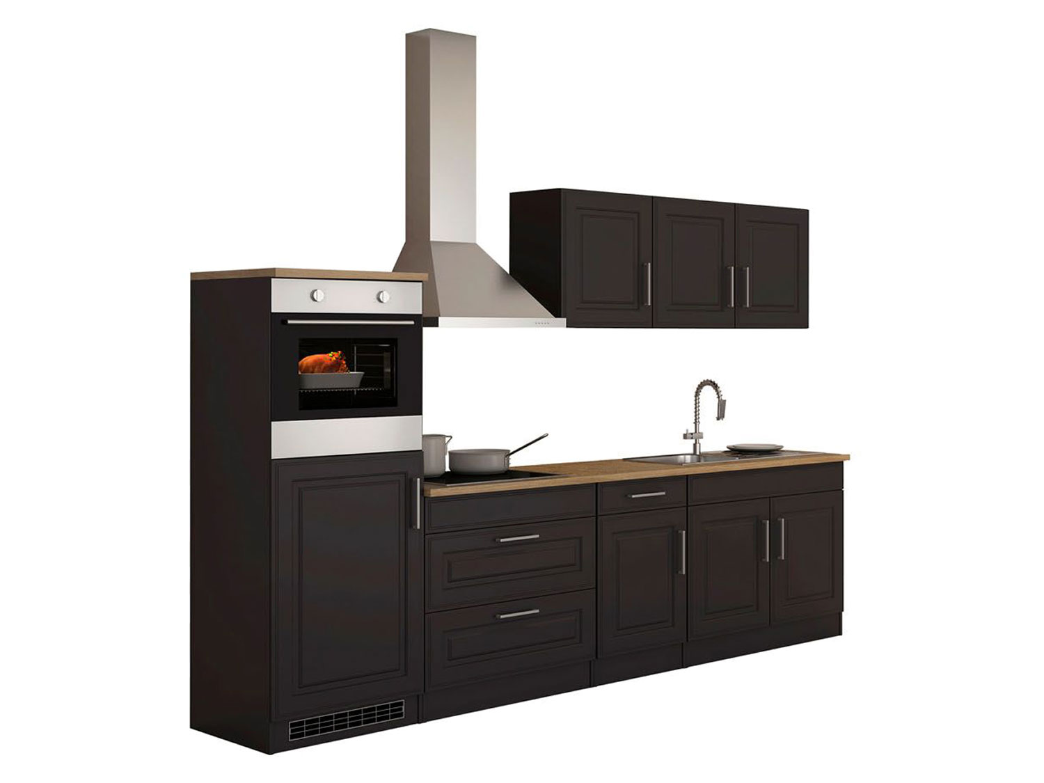 HELD Küchenzeile Rom 290/300/330cm (Breite 290 cm, grafit/eiche sonoma) – Bild 2 von 4