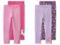 Zwei Sets Mädchen-Leggings: rosa mit Einhorn und lila mit Prinzessin.