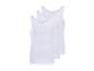 Drei weiße Tanktops.