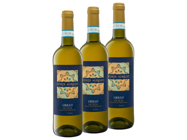 3 x 0,75-l-Flasche Weinpaket Grillo Sicilia DOP trocken, Weißwein