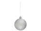 Silberne Glitzer-Weihnachtskugel
